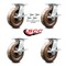 Service Caster 8 Inch High Temp Phenolic Caster Set with Roller Bearing and Brakes/Swivel Locks SCC-35S820-PHRHT-SLB-BSL-4 - alternate 4
